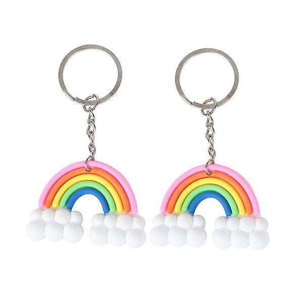 2st Creative Keychain Nyckelring Creative Dreamy Rainbow Nyckelring Leksak Fashionabla presenthängande prydnadspåse och bältesögla Tillbehör Mini Backp