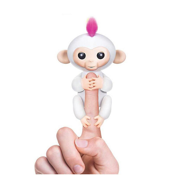 Actionfigur Glad Monkey Finger Baby Monkey Elektronisk Husdjur Barn Fingertop Monkey Smart Pet Interaktiv Leksak För Barn Present white