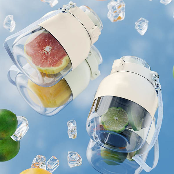 Bärbar juicekopp för dubbla användningsområden med två lock USB laddningsmixer blender för utomhusbruk Pink