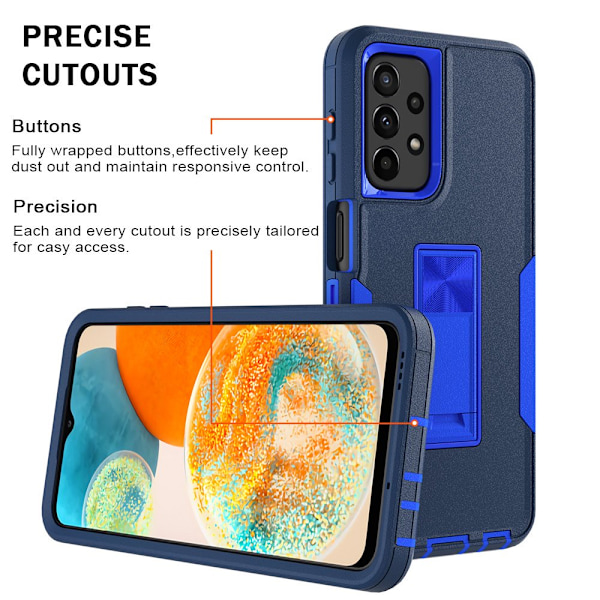 TASHHAR Samsung Galaxy A23 5G- case med integritetsskärmskydd och magnetiskt bilfäste Kickstand Military Grade Double Layer Drop Protectio darkblue&blue