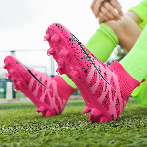 Fotbollsskor dam Spikes Fotbollsskor för ungdomar Stövlar Atletisk Sneaker 3C1313 Red 34