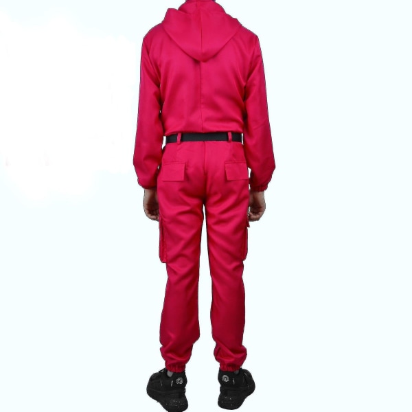 Squid Game Cosplay Jumpsuit Boss Coat Mask Handskar omgång sex Samma skurk Röd kostym Vuxen Barn-r Set 5 XL(185cm-195cm)