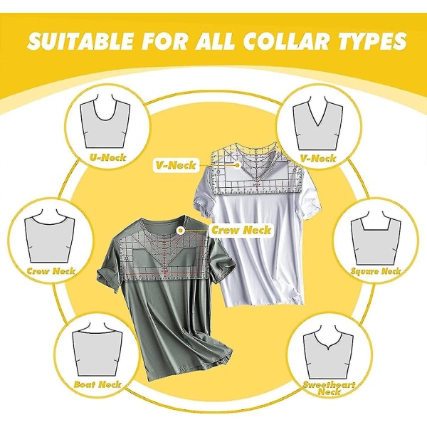 Linjal för t-shirtjusteringsverktyg, linjal för skärande kläder, trycklinjal, skärlinjal för ritning. PVC material