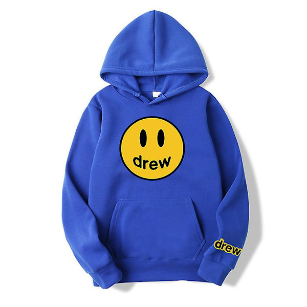 Drew Smiling Face Tröja Herr Samma modell Justin Bieber Same Street Par Klänning Hoodie blue M