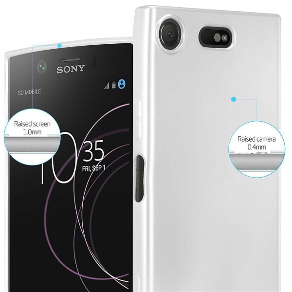 Sony Xperia XZ1 COMPACT Hülle Handy Cover TPU- case - Matt metallisk design METALLIC SILVER Xperia XZ1 COMPACT