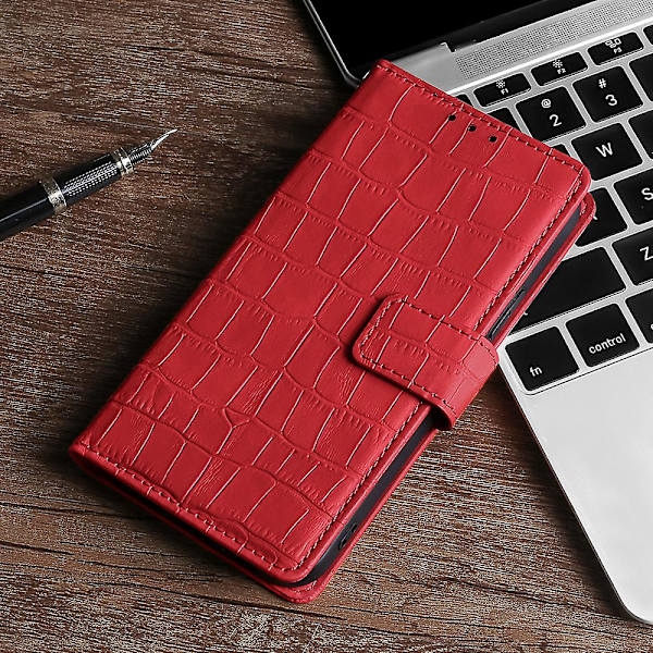 För Xiaomi 13 Ultra Flip phone case Crocodile Texture Pu Läder Skin-touch cover Red