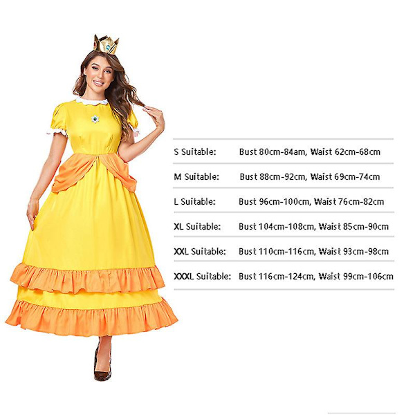 Prinsessdräkt för kvinnor, balklänning för flickprinsessan, Halloweenkostym för vuxen Q3 2XL