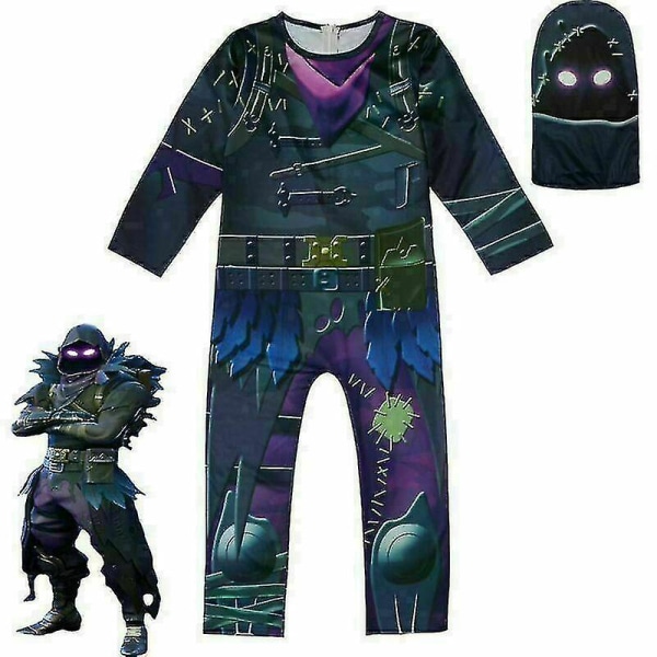 Fortnite Kids Video Game Kostym Fancy Dress Jumpsuit Halloween Outfits_y C 160cm