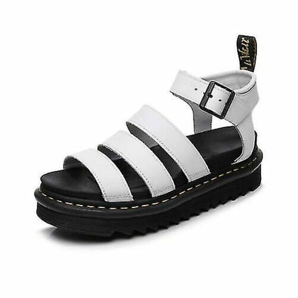 Kvinnors Chunky Sandaler Tjock sula Strappy Block Flatforms Skor Sommar Ny storlek white 39