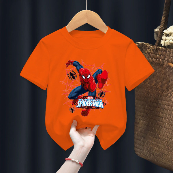 Wang Wang Team Barn T-shirt Boys T-shirt F18 Spider Man Orange 100