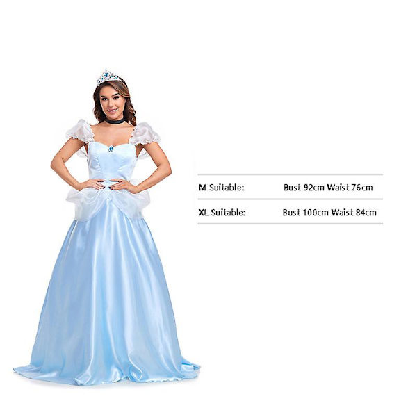 Prinsessdräkt för kvinnor, balklänning för flickprinsessan, Halloweenkostym för vuxen Q7 XL