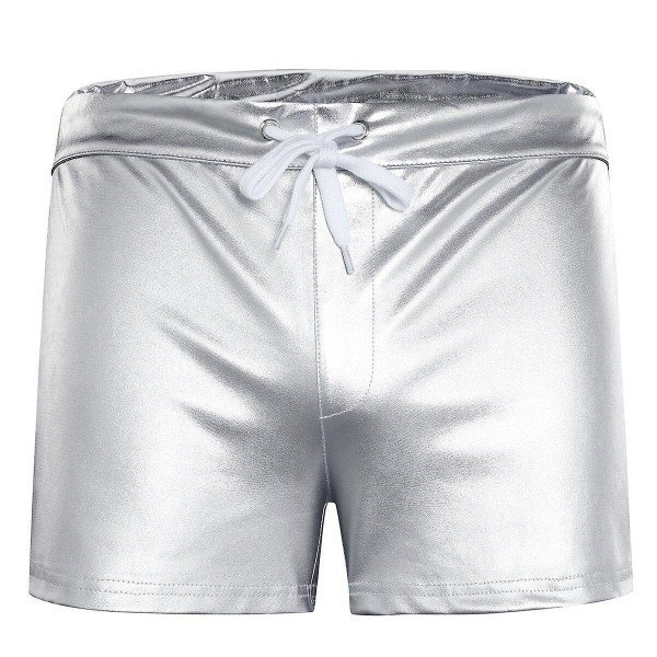 Sliktaa Herrshorts i skinande skinn Silver XL