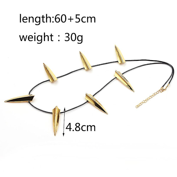 Marvel Black Panther Herrhalsband Leopardklohänge Guld Silverfärg Punkhalsband Wakanda 1:1 Prop Trend Smycken D_o golden