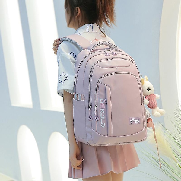 Barn Skolväskor För tonåring Flickor Barn Satchel Primär Vattentät Skolryggsäck Skolväska Mochila Infantil light gray