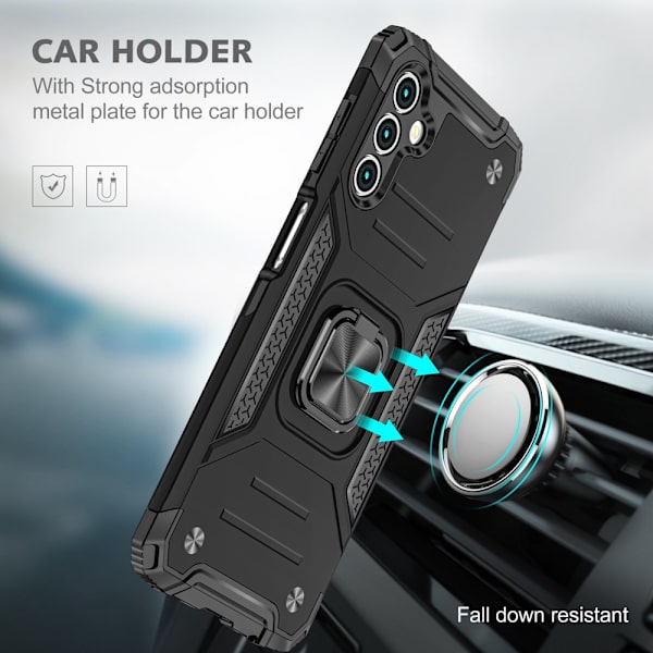 NIFFPD Galaxy A13 Case, Samsung A13 Case Ring Kickstand Hårt PC Mjukt TPU cover för Samsung Galaxy A13 5G Svart black