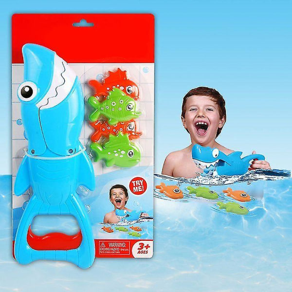 1 set Shark Grabber badleksak för pojkar flickor fånga spel med 4 fiskar badkar fiske|bad leksak null none