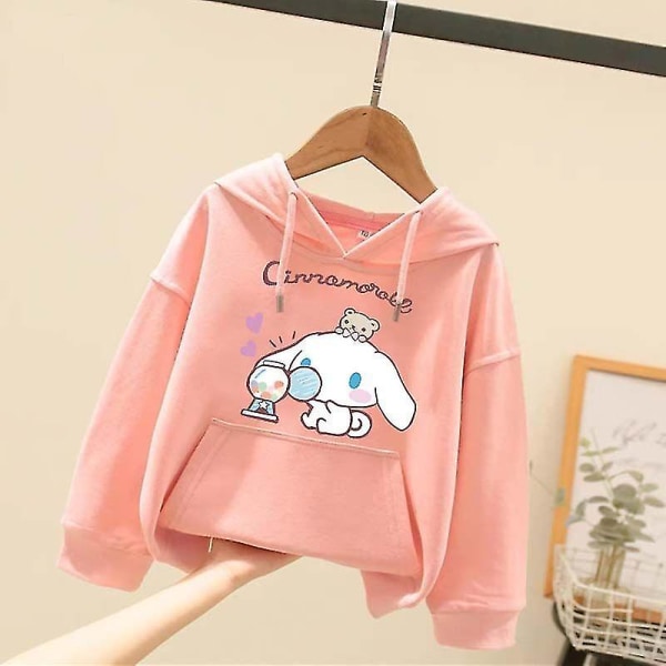Sanrioed Plysch Anime Cinnamoroll Melodi Tecknad Barntröja Kawaii Baby Boy Girl Sweatshirt Pullover Rock Barn Kläder Present 130 BM-13ZSADF