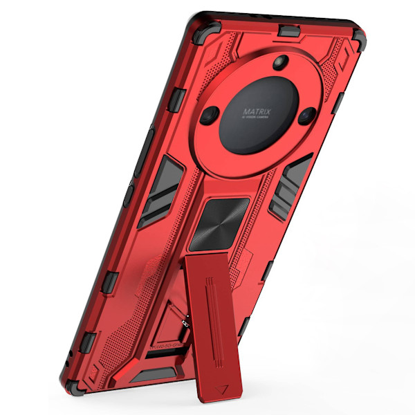 For Honor Magic 5 Lite 5g /x40 5g / X9a 5g Kickstand Phone case Dropsäkert hård PC Mjuk Tpu Hybrid Cover Red