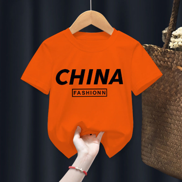 Wang Wang Team Barn T-shirt Pojkar T-shirt F11 CHINA Orange 100