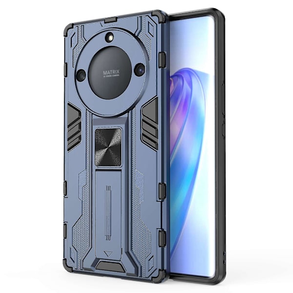 For Honor Magic 5 Lite 5g /x40 5g / X9a 5g Kickstand Phone case Dropsäkert hård PC Mjuk Tpu Hybrid Cover Blue