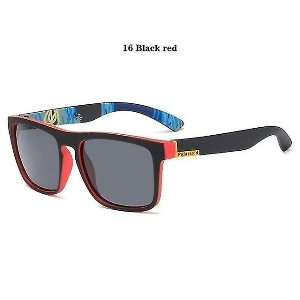 Designer polariserade solglasögon för män och kvinnor - glasögon i vintage 16 Black red none