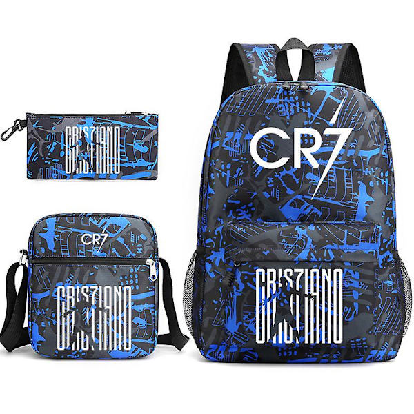 Fashion Cr7 3st Sets Ryggsäck Mochila Nya Studenter Kapacitet Skolväskor Bokväska Resväska 1 Only Pencil Case