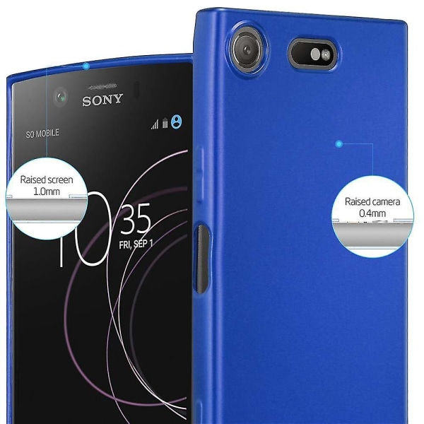 Sony Xperia XZ1 COMPACT Hülle Handy Cover TPU- case - Matt metallisk design METALLIC BLUE Xperia XZ1 COMPACT