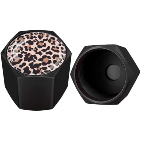 Metallkåpor för bilhjulsdäck, ventilstammar, Daisy Pattern, aluminium, bildäck, luftventilkåpor, Universal för bilar, SUV, lastbilar, cyklar, motorc Universal Leopard