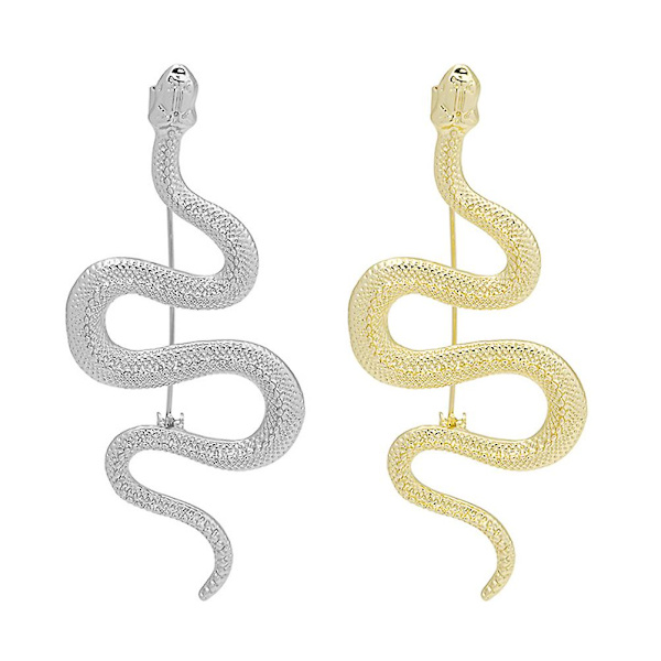 2st Halsduk Brosch Festival Broscher Snake Brosch Pin Tröja Clip Brosch Silver 8X3.5cm