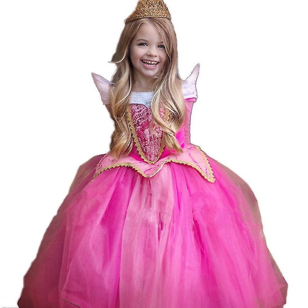 Barn Flickor Prinsessan Aurora Törnrosa Cosplay Kostym Tutu Tyllklänning Tmall 5-6 Years Blue