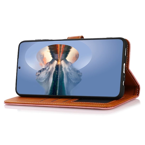 Khazneh For Xiaomi Poco F5 Pro 5g / Redmi K60 Pro 5g / K60 5g Pu Läder Cover Kohud Texture Plånboksställ Case Rose Gold