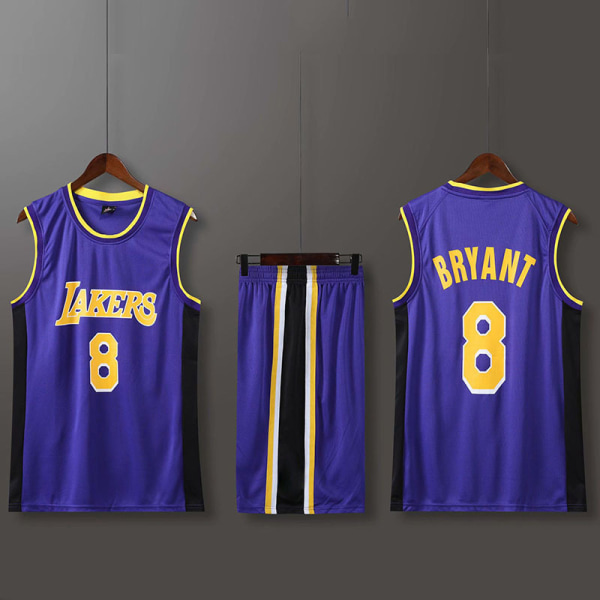 NBA Basket Uniform LAL Rundhalsad-Lila Kostym-Nr. 8 Kobe Children 2XL/30 yards (155-160cm)