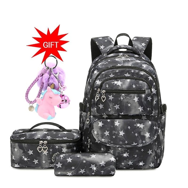 Ny ryggsäck för barn flickor skolryggsäck med matlåda tonåringar flickor bokväskor set barns vattentät skolväska mochilas Pink set