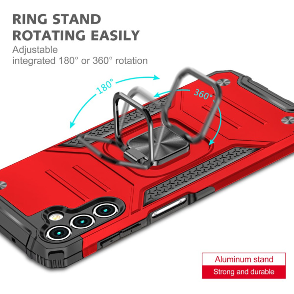 NIFFPD Galaxy A13 Case, Samsung A13 Case Ring Kickstand Hårt PC Mjukt TPU cover för Samsung Galaxy A13 5G Svart red