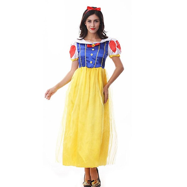 Prinsessdräkt för kvinnor, balklänning för flickprinsessan, Halloweenkostym för vuxen Q6 M