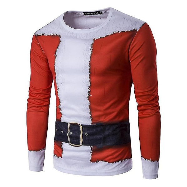 Män Jul Roligt print ful T-shirt Xmas Party Casual Nyhet Långärmade toppar CT297 2XL