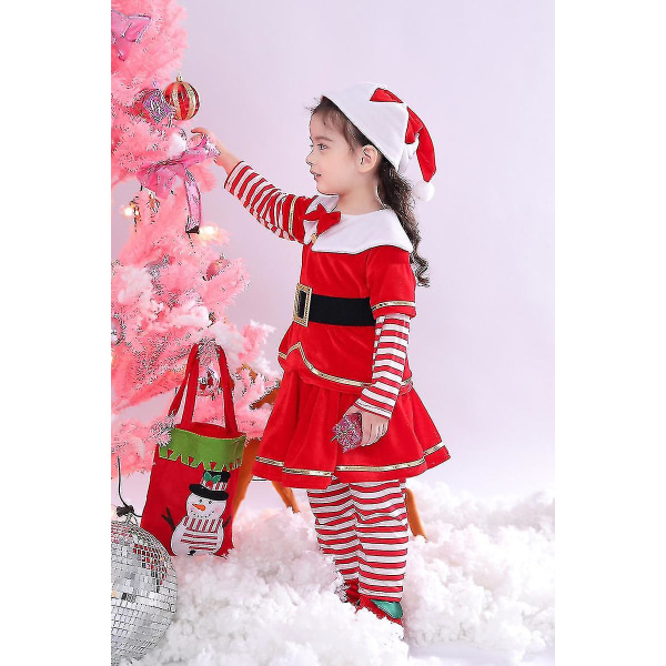 Deluxe jultomte kostym, jul barn jultomten barn halloween kostym 110cm Boy