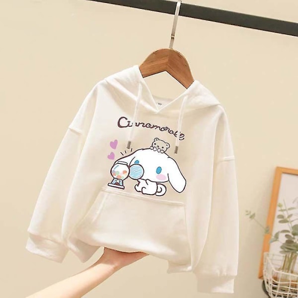 Sanrioed Plysch Anime Cinnamoroll Melodi Tecknad Barntröja Kawaii Baby Boy Girl Sweatshirt Pullover Rock Barn Kläder Present 130 BM-12VGFFG
