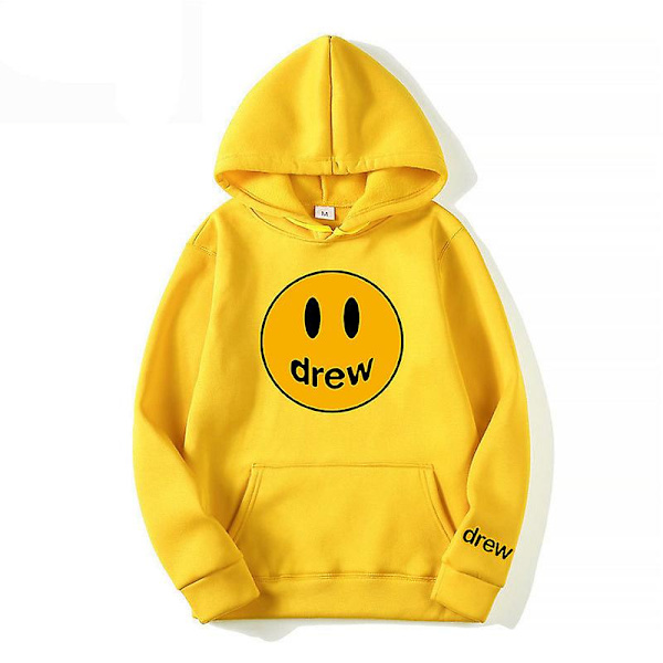 Drew Smiling Face Tröja Herr Samma modell Justin Bieber Same Street Par Klänning Hoodie yellow M