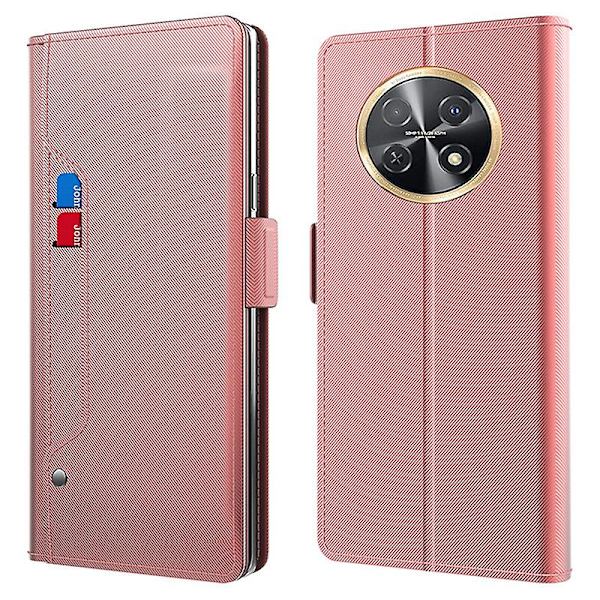 anti-scratch Case För Huawei Nova Y91 4g, Spegel Korthållare Telefon Bordsställ Design Cover Rose Gold
