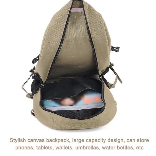 Bärbar ryggsäck för män Resedagssäck Canvas Stor kapacitet förvaringsväska Skolbokväska för black