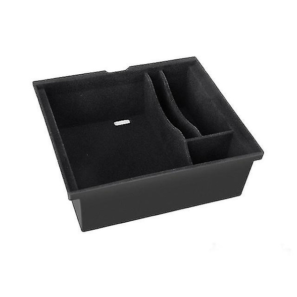 För Tesla Model 3 Y Tillbehör Auto Center Console Organizer Abs Förvaringslåda Brickfilt Fodrad/silikonmatta 2021 2022 2023 Felt Lined Version