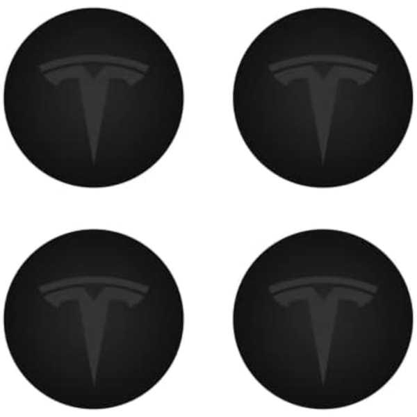 Hjulnavkapslar Cover (4st) för KAVANIC Tesla Model Y Model 3 Modifiering Cover (svart/mattsvart) Black \/ Matte Black