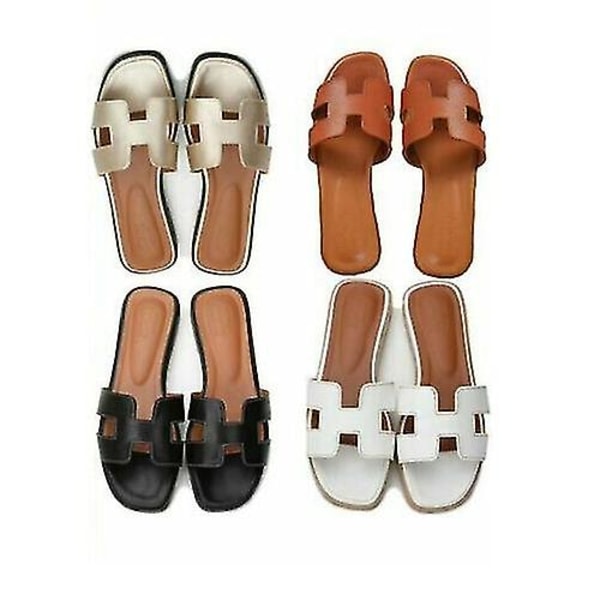 Dam sommarsandaler Strand Platta Damtofflor Utomhussandaler Skor golden 40