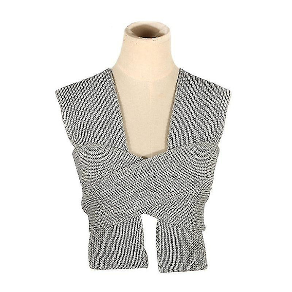 Kvinnor Kitted Väst Bandage Tröja Mode Ärmlös Crop Top Fall Solid Pullover Gray