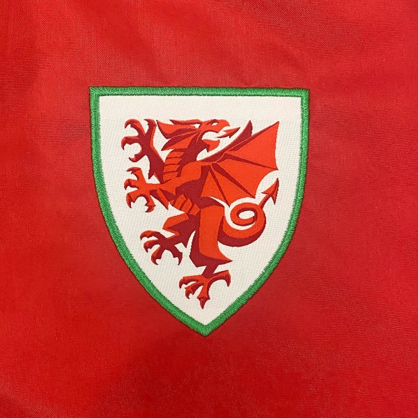 Wales Cymru Boys Jacka Dusch Vindjacka Barn FAW OFFICIELL Fotbollspresent Black Red 10-11 Years