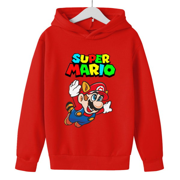 Mario Cartoon Print Hoodie F4 red 130cm