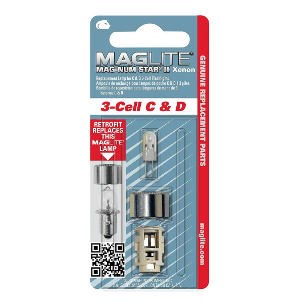 Maglite ficklampa - Magnum Star II Xenon glödlampa - 3-cells ficklampa - enkel lamppaket clear standard