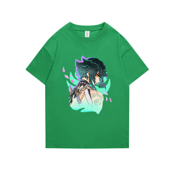 Genshin Impact Par T-shirt för män och kvinnor Grön 5· M