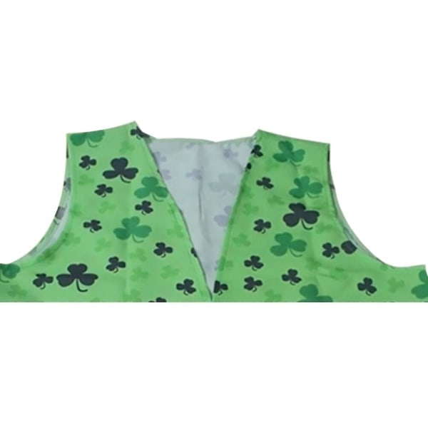 St. Patrick's Day set Shamrockväst och fluga Parad Party Accessoar - storlek M Green M
